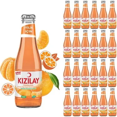 Kızılay Mandalina Aromalı Maden Suyu 200 ml cam şişe - toptan fiyat ürün görseli